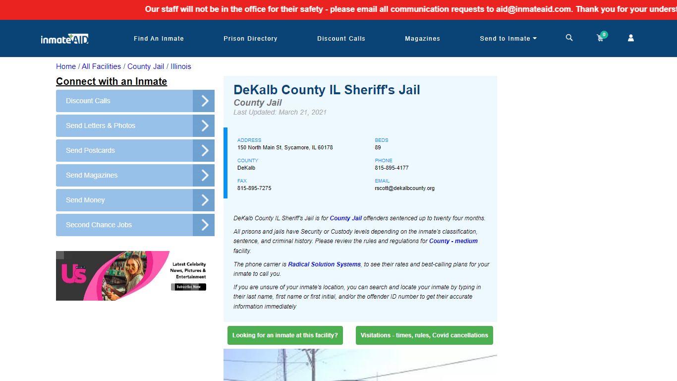 DeKalb County IL Sheriff's Jail - Inmate Locator ...